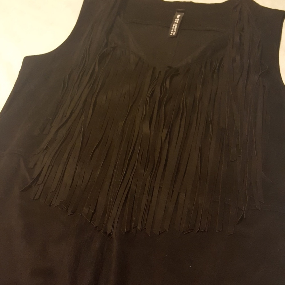 Design Lab faux suede fringe dress